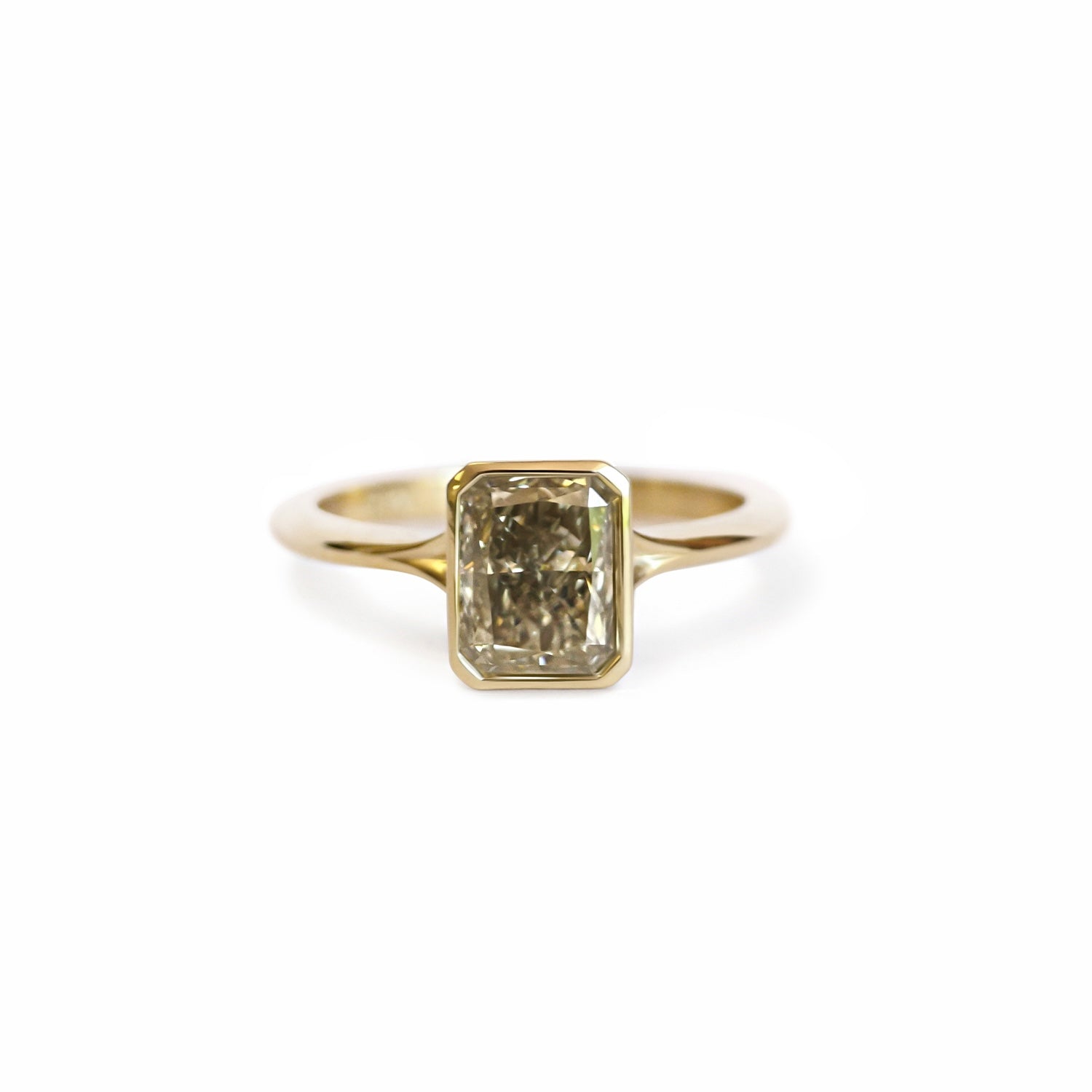 Custom Radiant Cut Bezel Ring