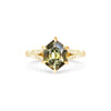 Custom Split Shank Hexagon Sapphire Diamond Ring