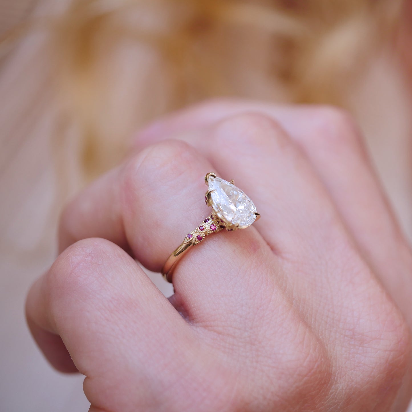 Custom Wild Vine Diamond Ring