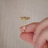 Deco Emerald Cut Moissanite Diamond Mosaic Ring