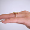 Deco Emerald & Pear Moissanite Mosaic Ring