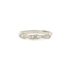A twisted vine diamond band ring with round brilliant cut diamonds set in 14k white gold.