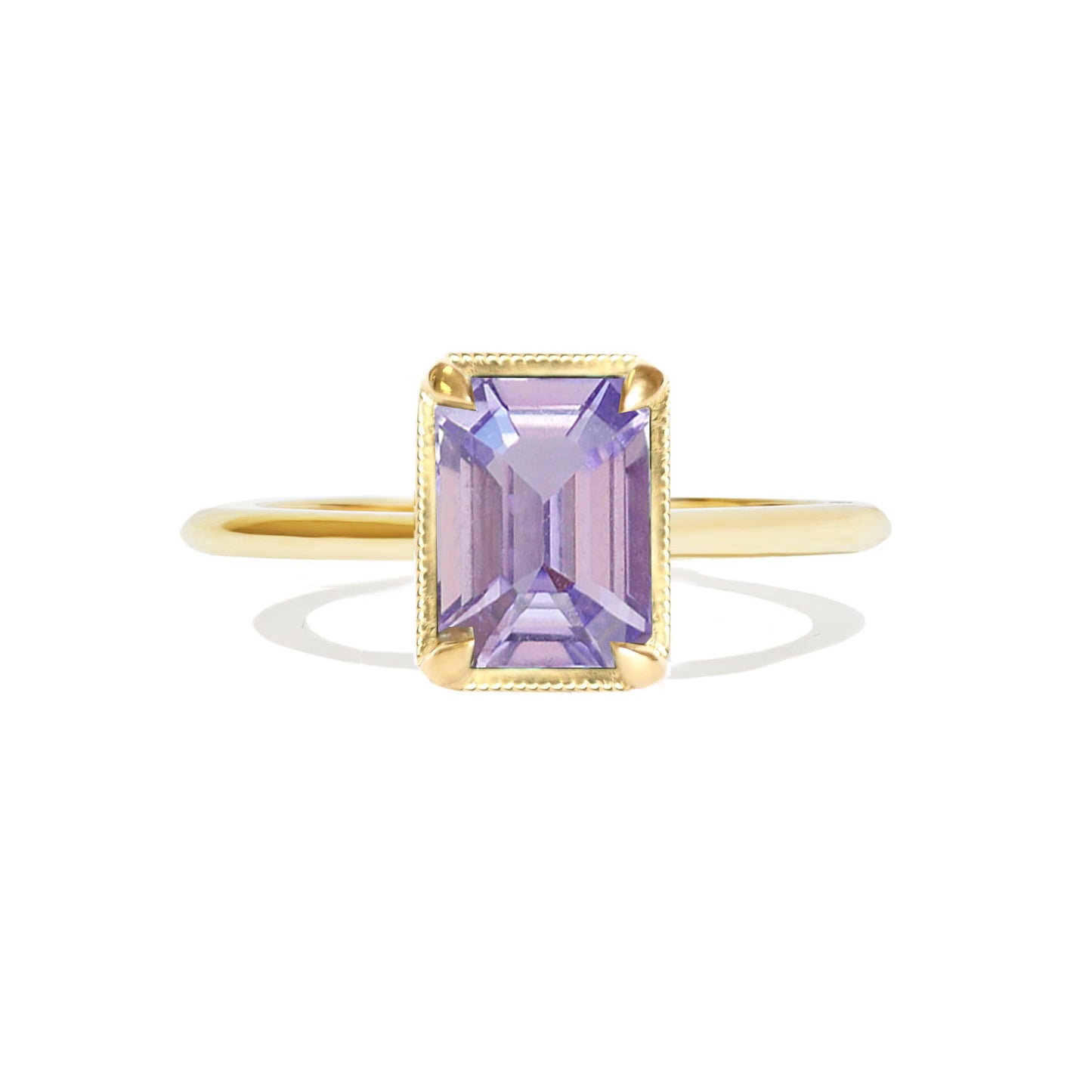 1.56 ctw Emerald Cut Violet Purple Sapphire