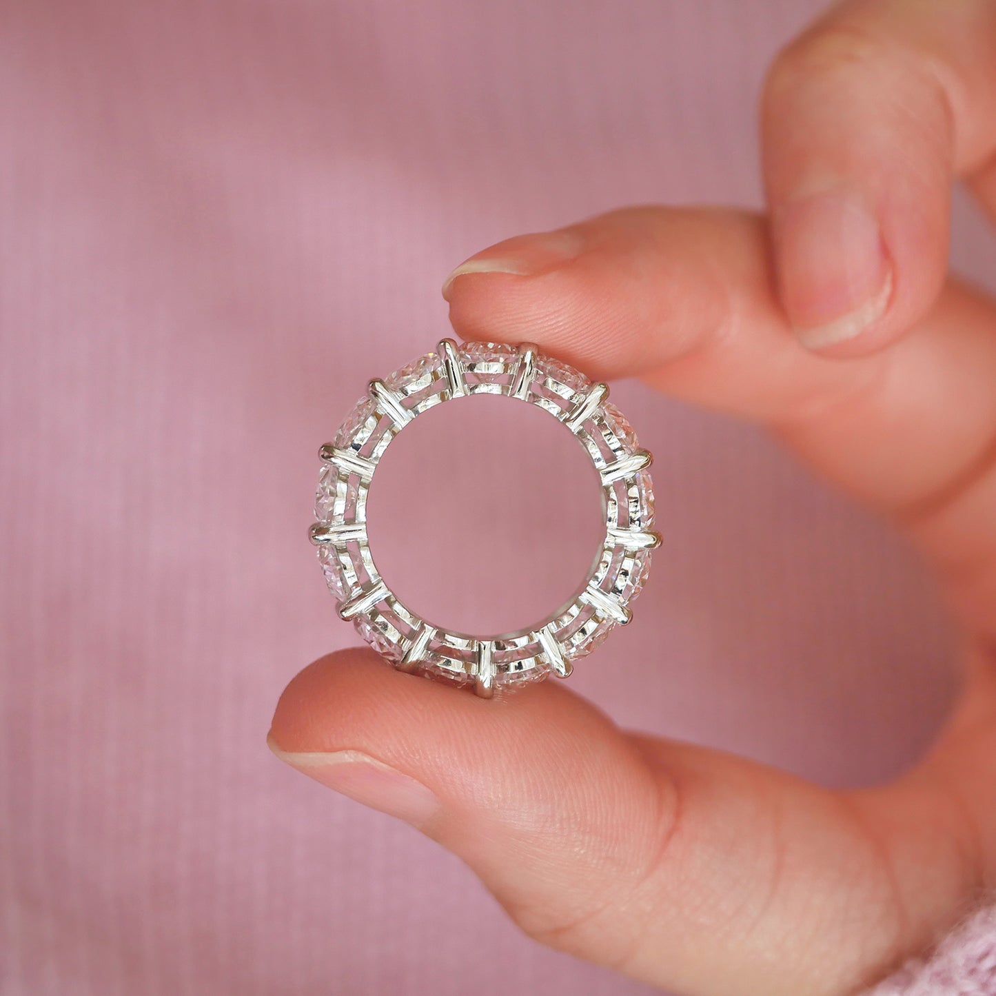 Custom Oval Lab Created Diamond Eternity Ring