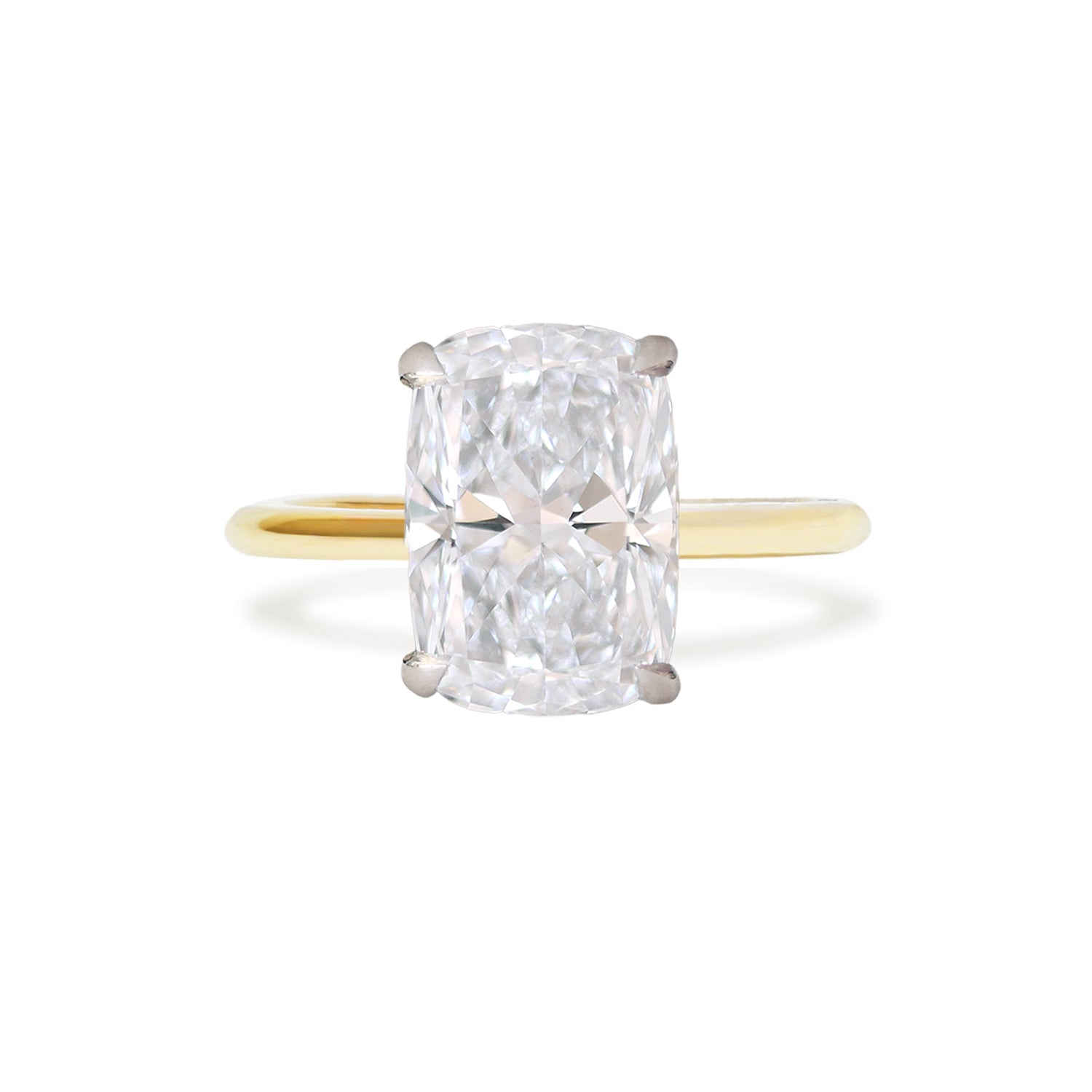 Custom Elongated Cushion Engraved Solitaire