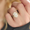 Elongated Hexagon Emerald and Sapphire Ballerina Ring