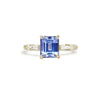 Custom Emerald Cut Sapphire and Baguette Diamond Ring