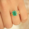 Natural Emerald Split Shank Solitaire