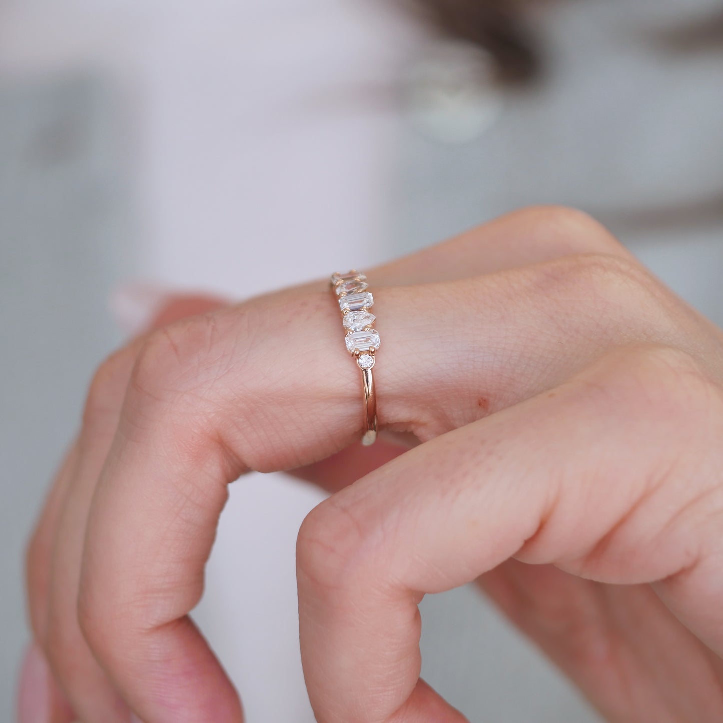 Emerald & Pear Diamond Mosaic Band