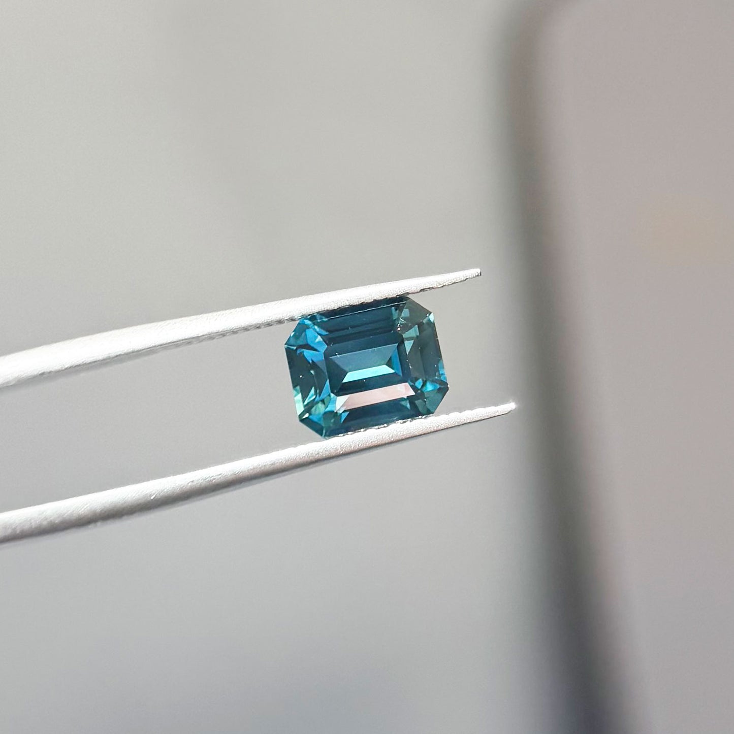 3.05 Emerald Cut Teal Sapphire