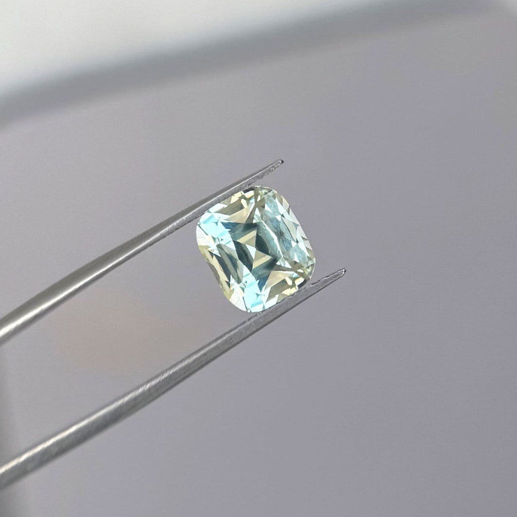 4.79 Antique Cushion Cut Light Green Sapphire