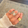 Oval Shape Ballerina Round Diamond Mosaic Ring
