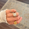 The Not So Mini French Cut Halo Diamond Mosaic Ring