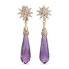Vintage Amethyst and Diamond Pendant Earrings