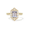Lavender Sapphire Deco Emerald & Pear Diamond Mosaic Ring