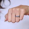 Luxe 5mm Cornflower Blue Sapphire Notched Deco Band