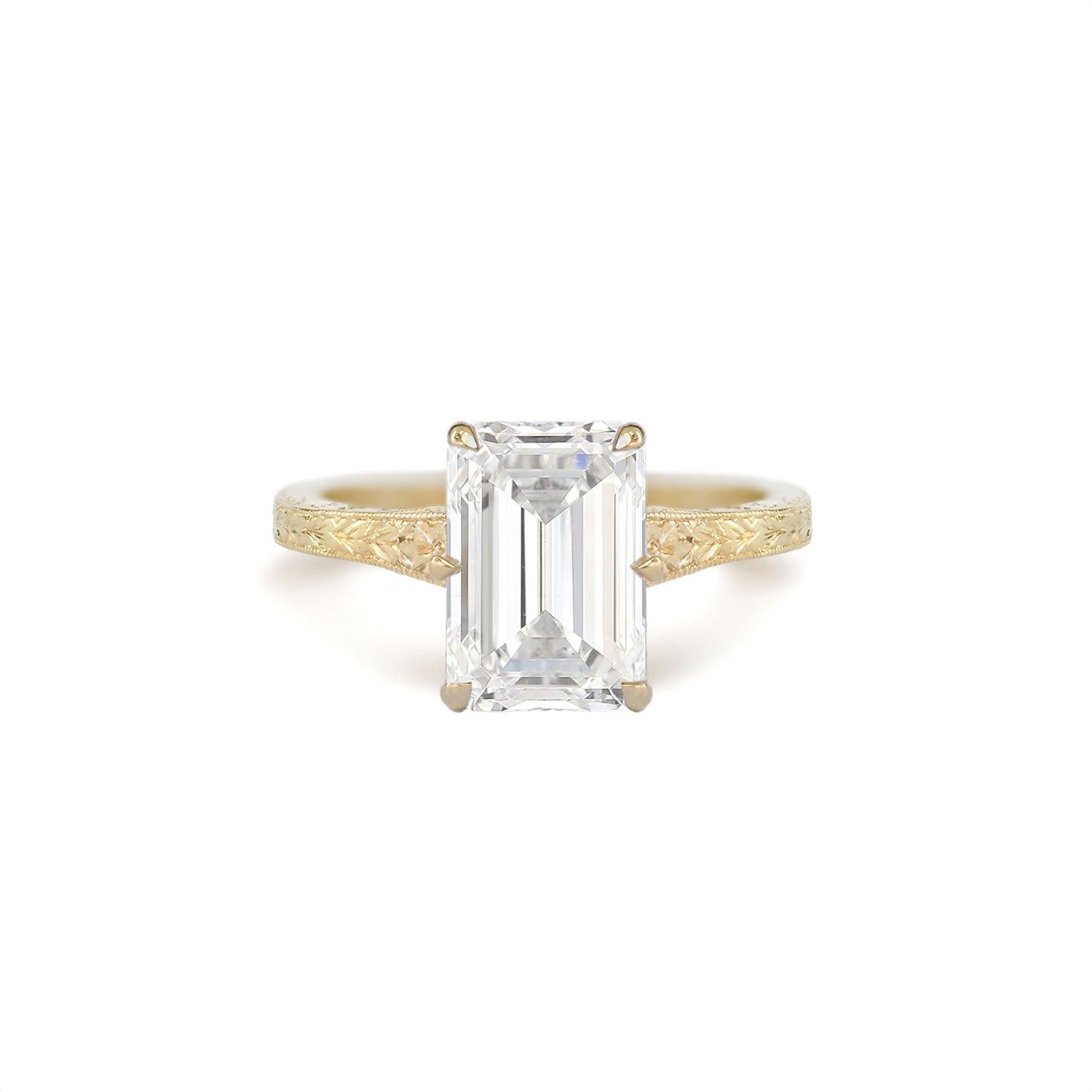 Moonflower Emerald Cut Diamond Ring
