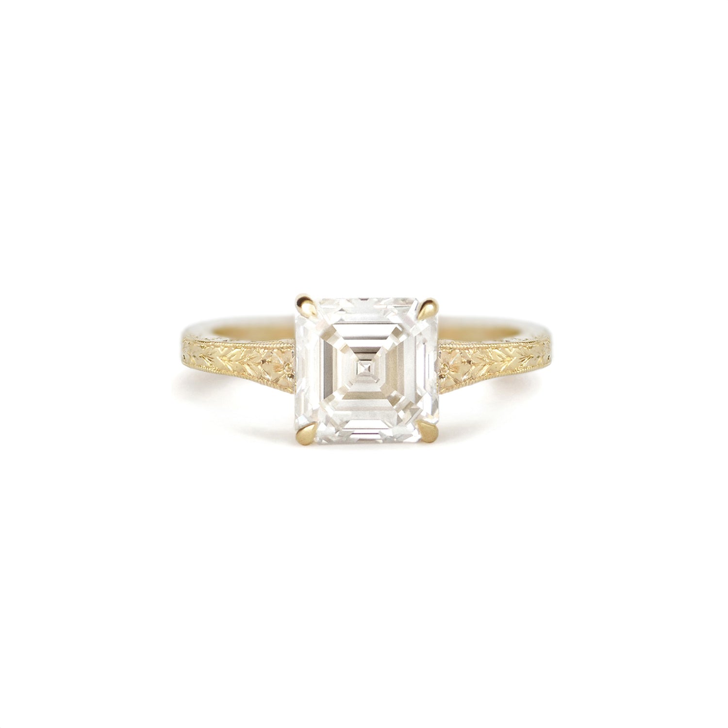 Moonflower Asscher Cut Diamond Ring