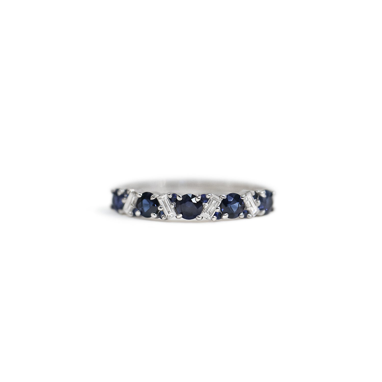 Blue Sapphire and Diamond Confetti Band