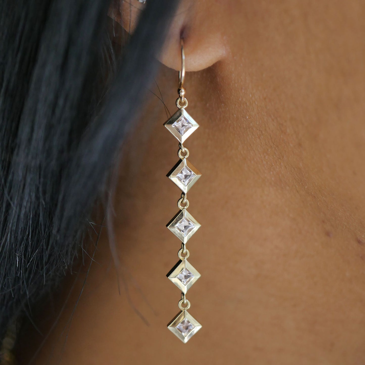 Morganite Dew Drop Earrings