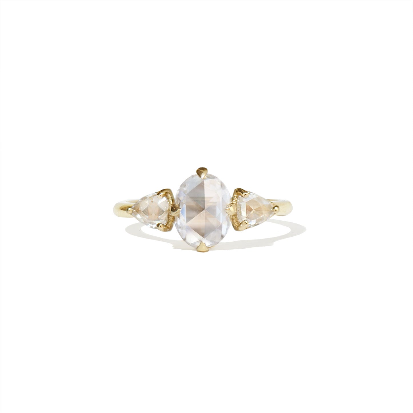 Rose Cut Three Stone Diamond Ring