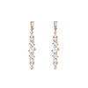 Diamond Cluster Linear Drop Earrings