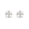 Large Deco Pearl & Diamond Bridal Stud Earrings