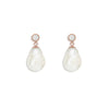Baroque Pearl & Diamond Drop Earrings