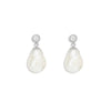 Baroque Pearl & Diamond Drop Earrings