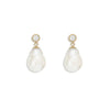 Baroque Pearl & Diamond Drop Earrings