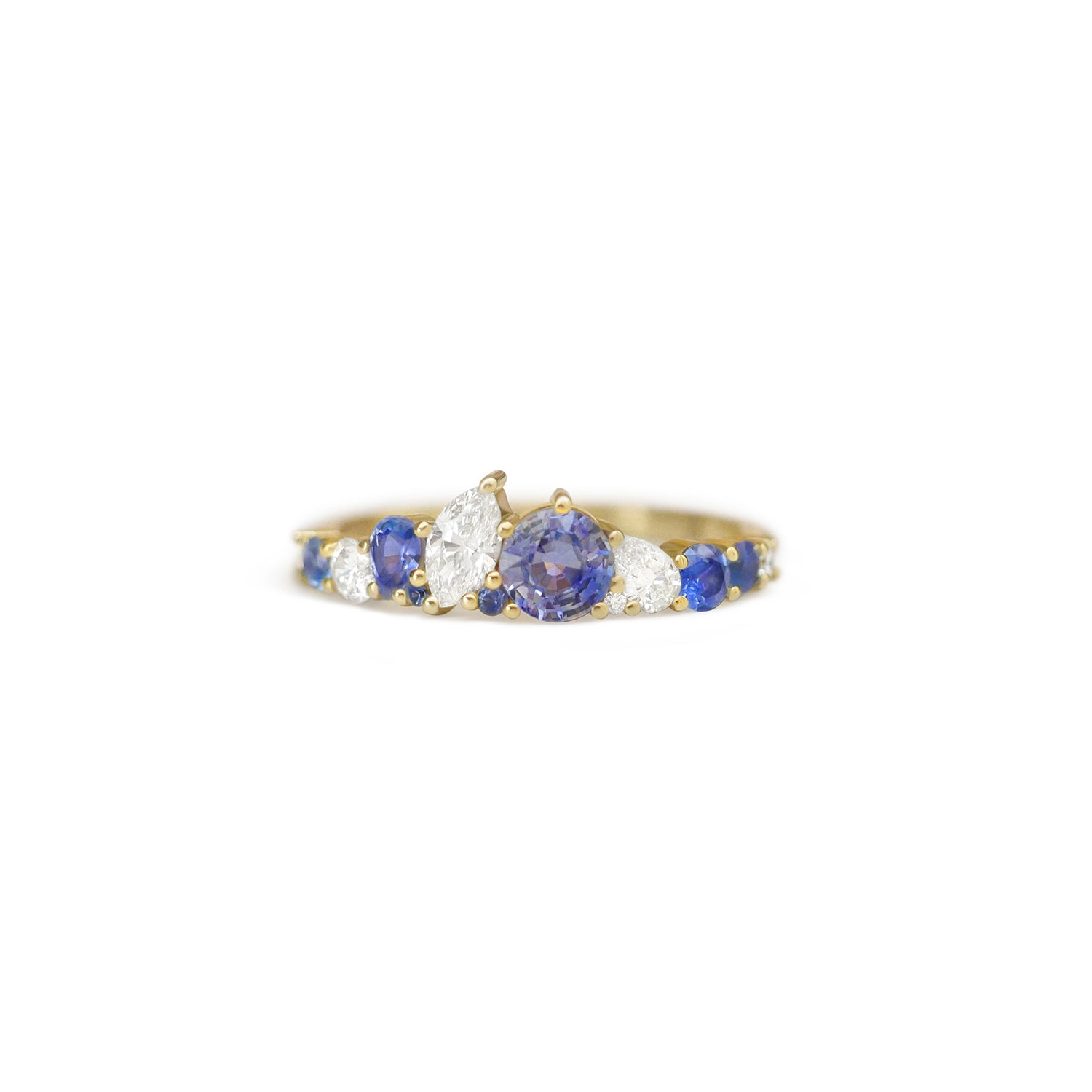 Blue Sapphire and Diamond Fireworks Band