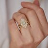 Marquise Shape Round Diamond Mosaic Ring