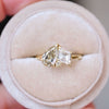 Lozenge & Grey Pear Diamond Toi et Moi Diamond Ring