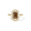 Deco Emerald Cut Champagne Diamond Mosaic Ring