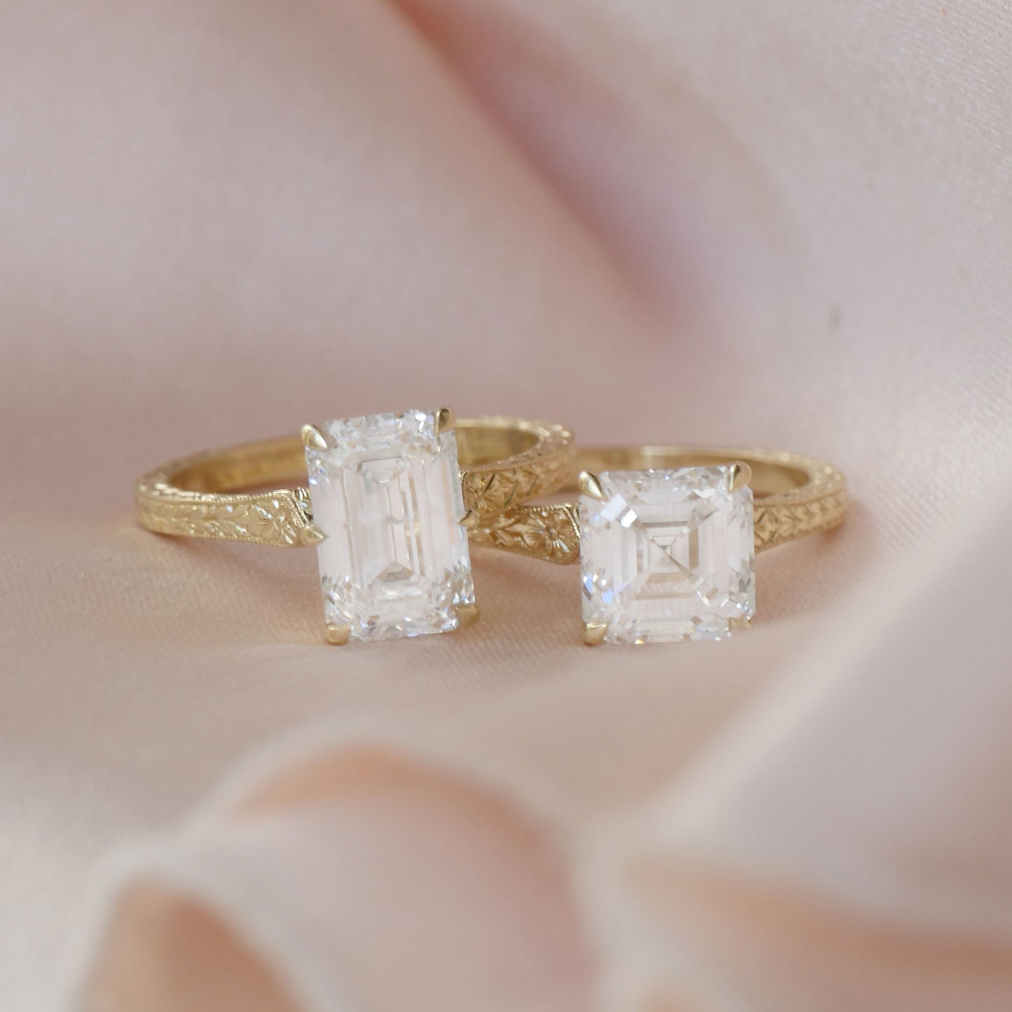 Moonflower Asscher Cut Diamond Ring