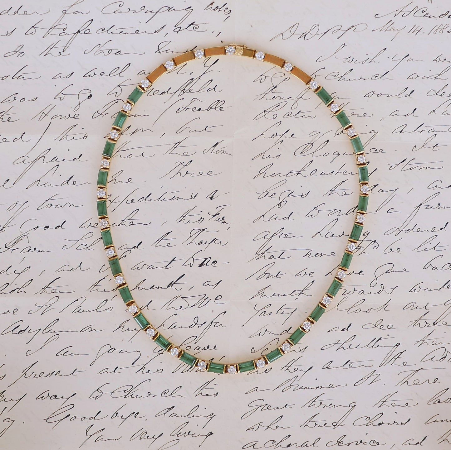 Vintage Tourmaline and Diamond Necklace
