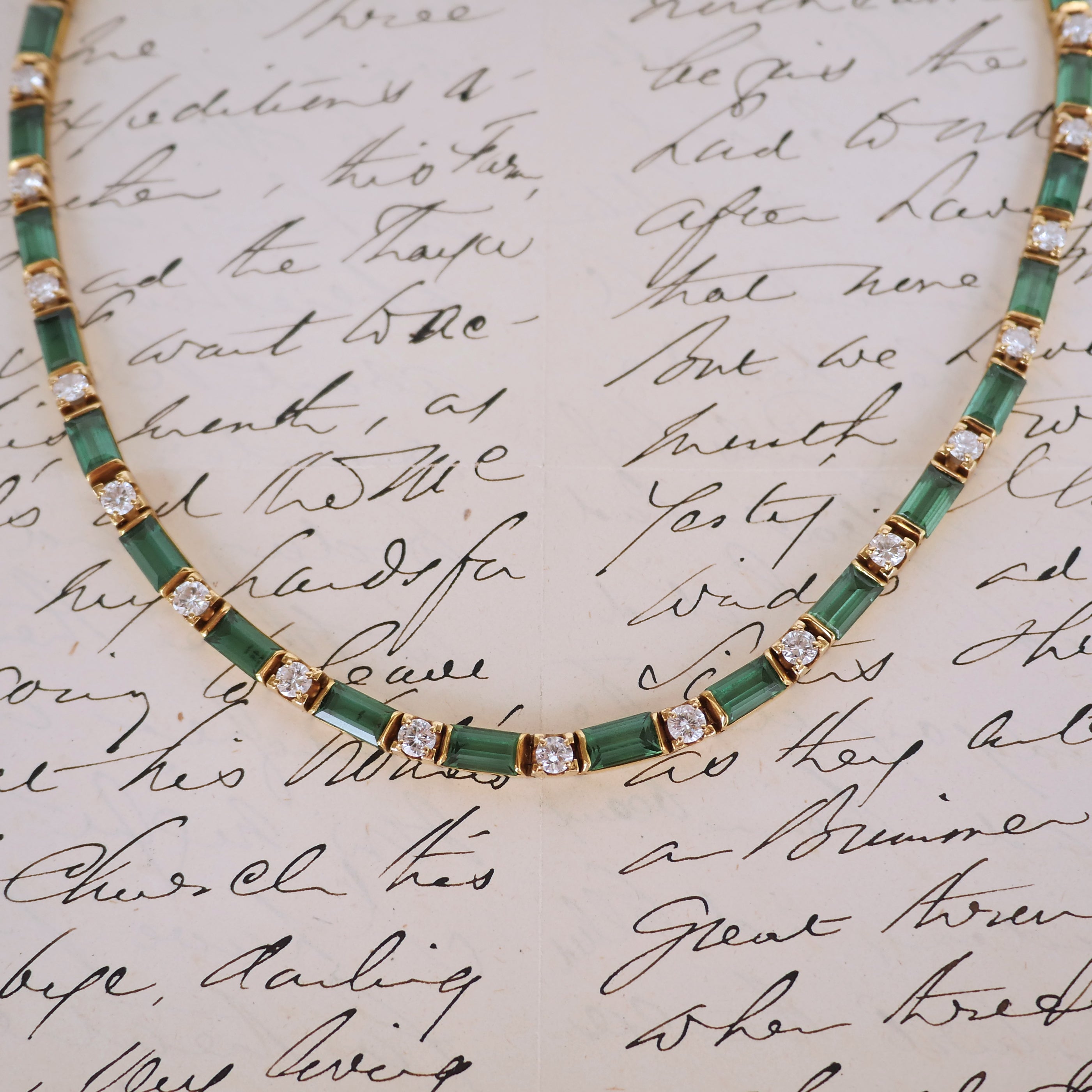 Vintage Tourmaline and Diamond Necklace