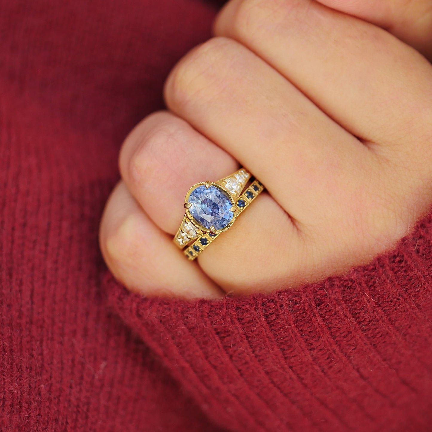 Astra Sapphire and Diamond Ring