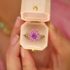 Opalescent Pink Cluster Ring