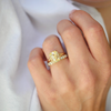 Yellow Elongated Antique Cushion Sapphire Split Shank Solitaire