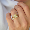 Yellow Elongated Antique Cushion Sapphire Split Shank Solitaire