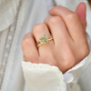 Opalescent Yellow Brown Diamond Solitaire