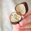 Opalescent Yellow Brown Diamond Solitaire