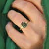 Bi Color Sapphire Plumeria Diamond Ring