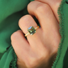 Bi Color Sapphire Plumeria Diamond Ring