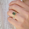 Bi-Color Sapphire Plumeria Diamond Ring