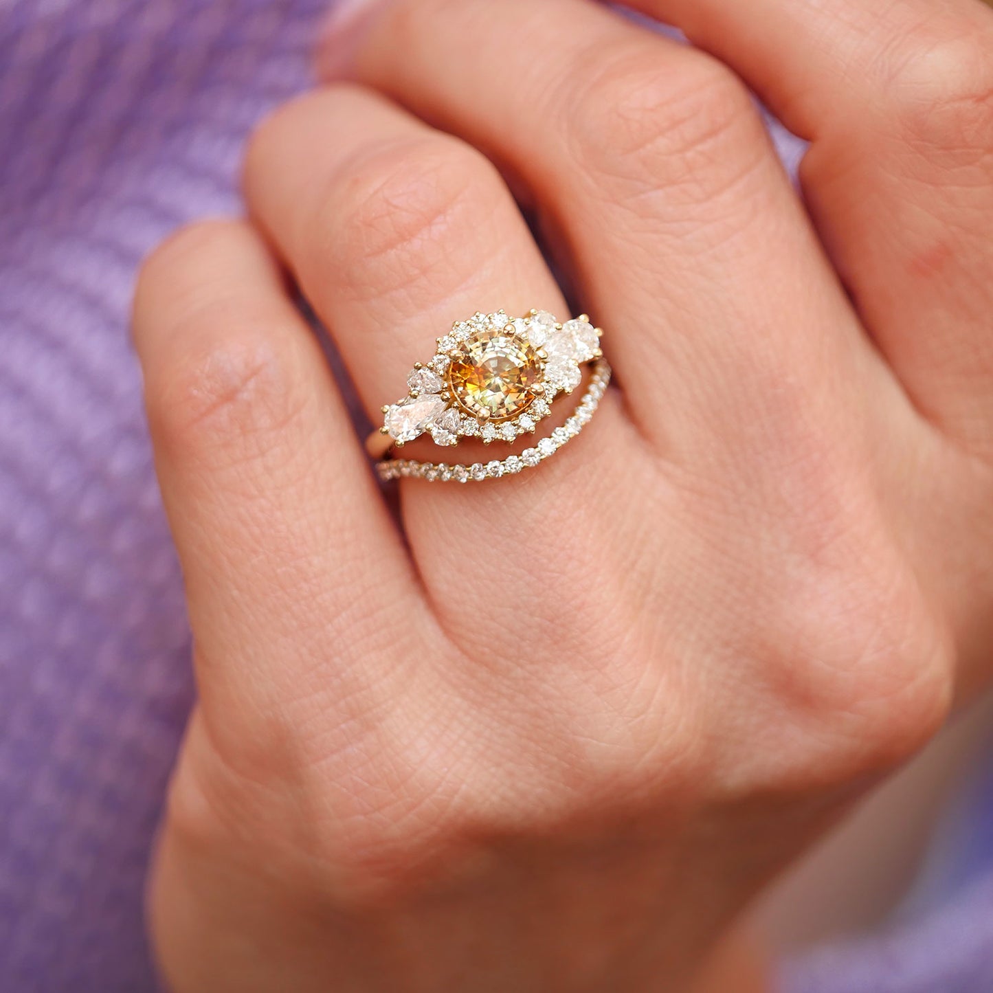 Bi-Color Montana Sapphire Sunrise Ring