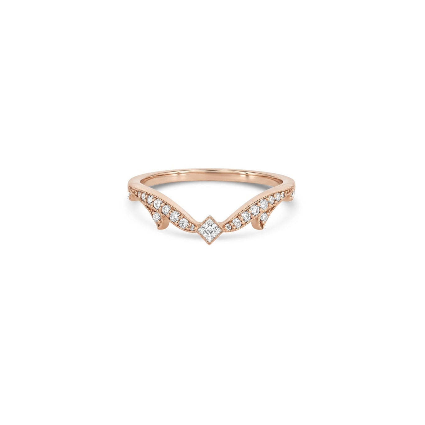 Edwardian Contour Carre Diamond Band