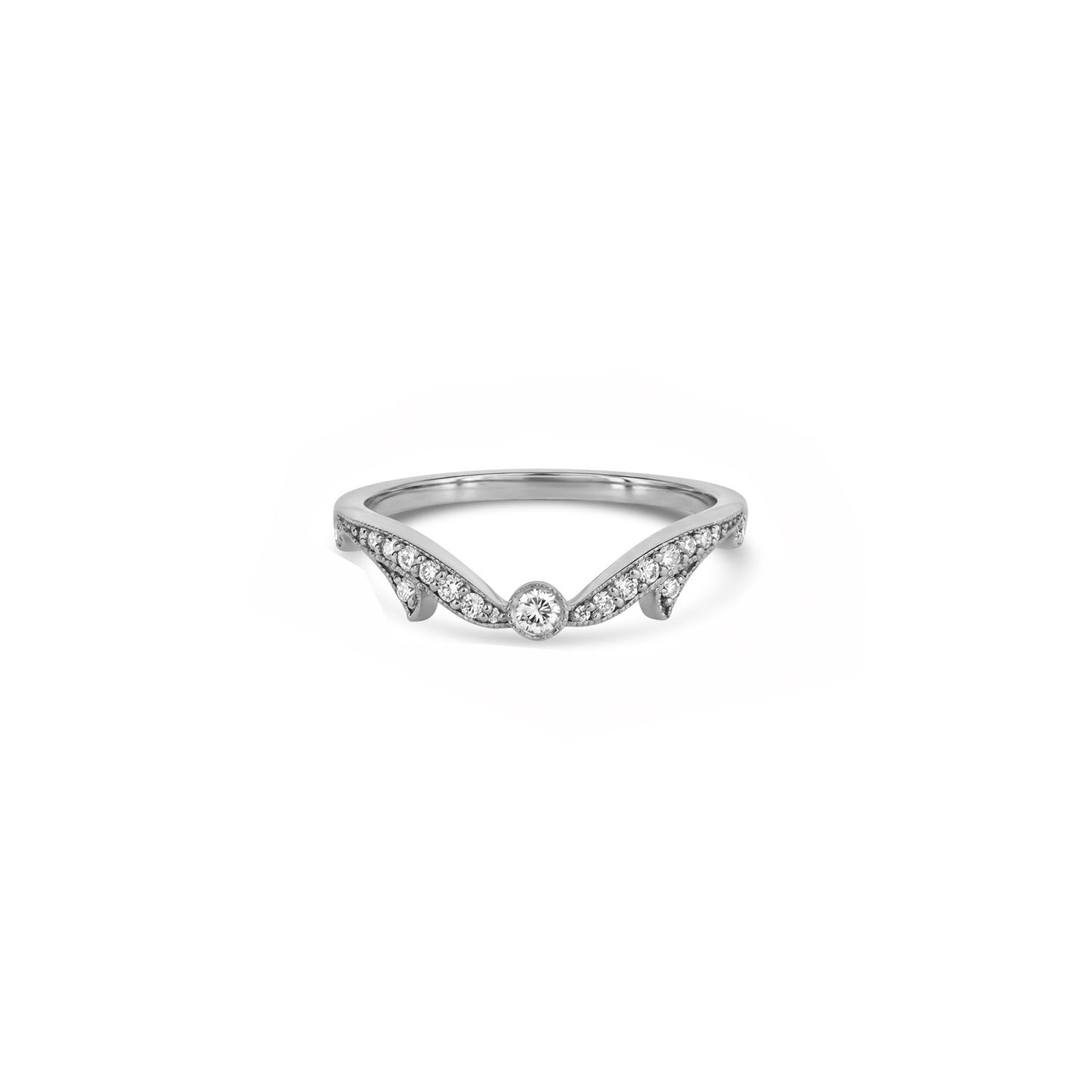 Edwardian Contour Round Diamond Band