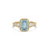 Emerald Cut Blue Diamond Astra Ring
